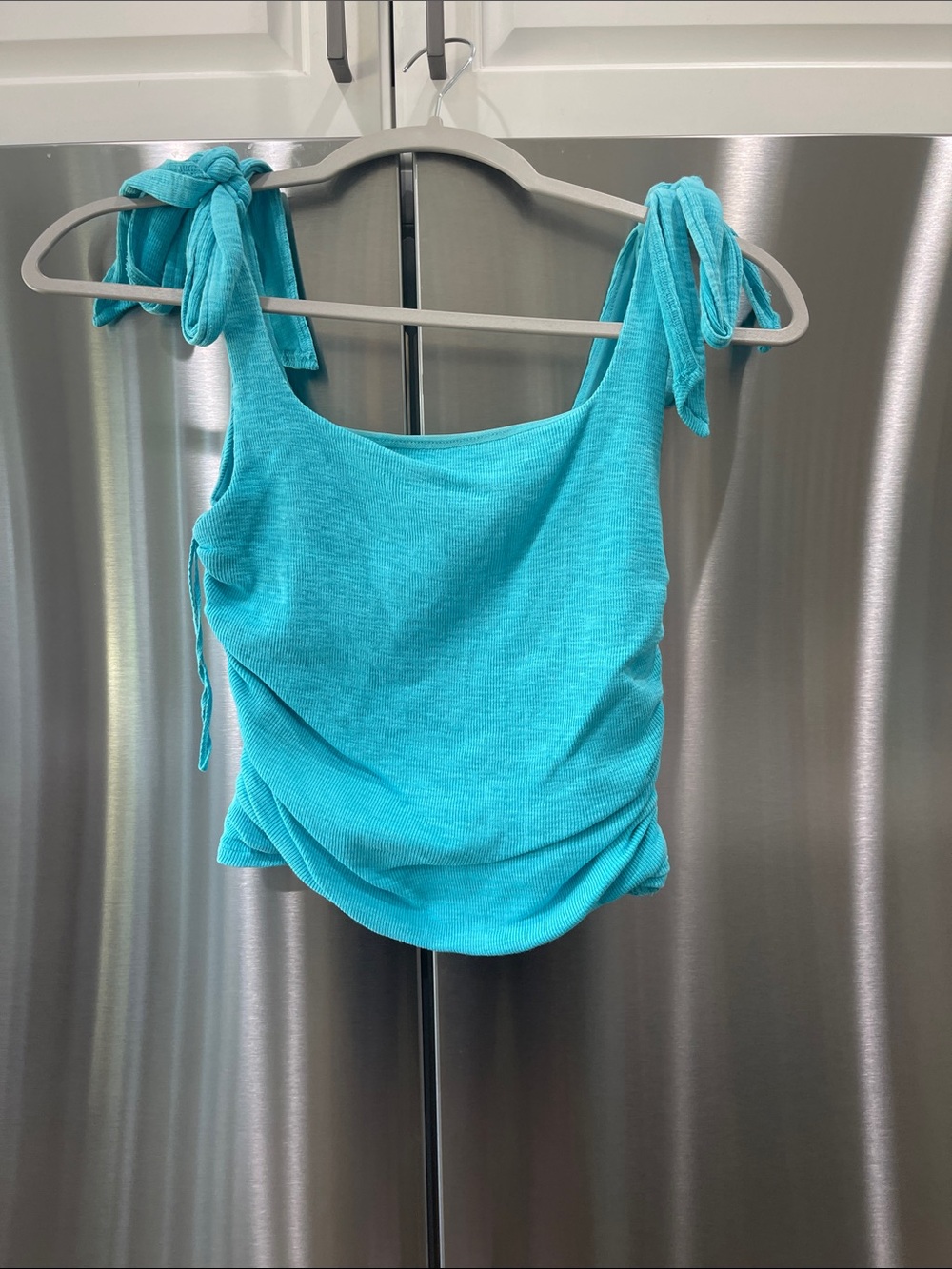 Free People Turquoise Tie-Strap Scoop Neck Tank